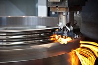Close-up of manufacturing machine