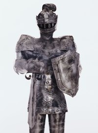 A knight's armor is an ideal basis for a Goliath costume.