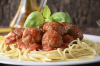 The classic combination of spaghetti and meatballs is an American standard.