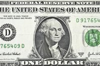 American one-dollar bill.