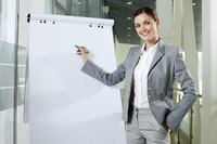 Business woman about to give presentation at work