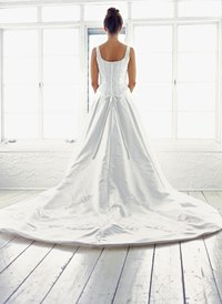 A bustle allows you to lift the train of your dress for easier movement.