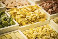 An assortment of frozen pastas.