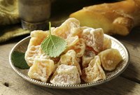 Plate of sugared ginger candy