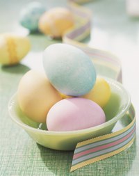 Colorful Easter eggs make a beautiful display.