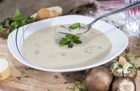 Bowl of cream of mushroom soup