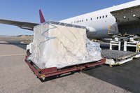 Freight being transferred onto aircraft