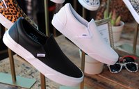 Vans shoes on display in store.