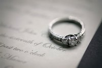 Ring on a wedding invitation.