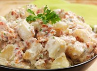 Bowl of potato salad.