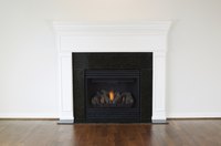 Fireplace with laminate flooring