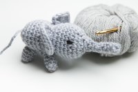 Combining crochet stitches is the key to creating adorable creatures like this tiny elephant.