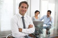 A business accountant at work.