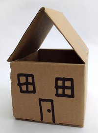 Making simple cardboard houses is a great project for kids.