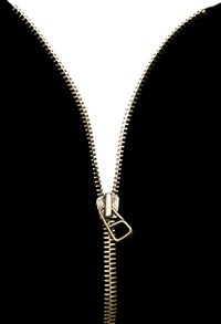 Sturdy metal zippers are often used to hold jackets closed.