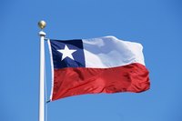 Flag of Chile waving in the wind.