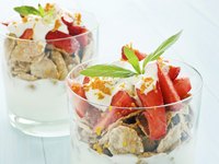 Garnish your parfait with fresh mint.