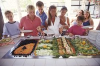 Keep food separate when organizing a buffet table.