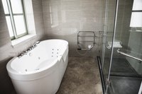 Bathtub in a modern bathroom.