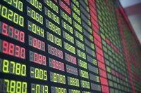 Stock market price board.