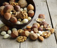 Small bowl of mixed nuts.