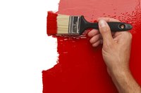 A thick coat of paint brushed onto a wall.