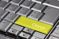 Keyboard with green "Change" key