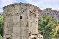 The ancient Tower of the Winds in Athens, Greece.