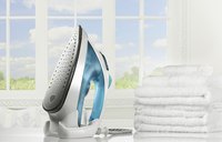 A press cloth protects clothing from a hot iron.