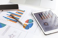 Data charts on table