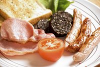 Close-up of Irish sausage on plate