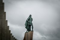 Statues of Leif Erikson depict his heroic character.