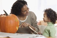 An adult or teen should handle all the carving with sharp tools.