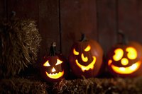 You can use carved pumpkins as lawn decorations.
