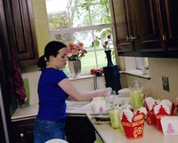 A food disposal helps you clean up after a big party.