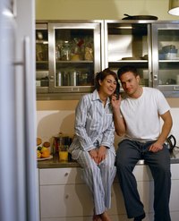 Mismatched, misaligned cabinets might suit your style.