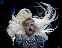 Lady Gaga often wears pointed shoulders in her performances.