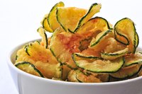 Zucchini chips can be eaten plain or consumed with your favorite dip.