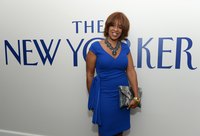 CBS morning news show co-host Gayle King wears a faux wrap to a pre-party for the 2013 White House Correspondents' Dinner.