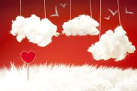 You can also hang cotton ball "clouds" from string.