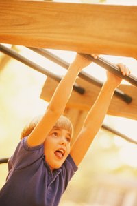 Angle irons play a part in holding playground sets together.