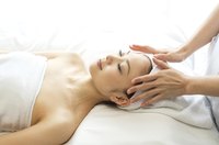 Woman receives a massage