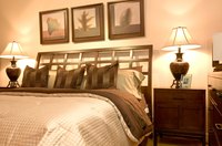 Bedside lamps add decor and light to a room.