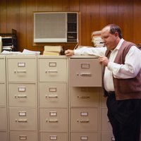 File cabinets help an office stay organized.