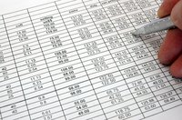 Pen on a spreadsheet