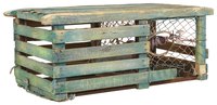 A nice square lobster trap can make a lovely coffee table with a bit of work.