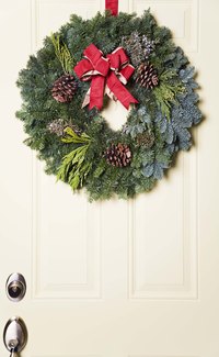 Front door wreaths are a simple DIY project.