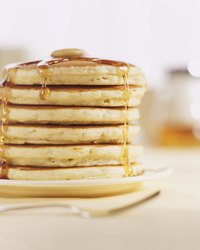 A stack of pancakes.