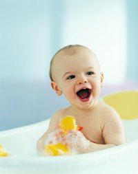 Safe, natural hair conditioners make bathtime a happy time for babies.
