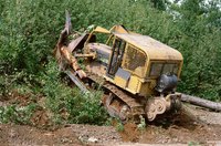 Bulldozers are useful for clearing large swaths of land.